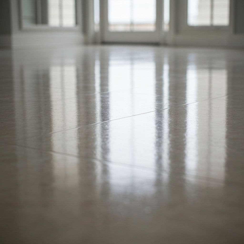 Shiny clean polished floor after professional cleaning service